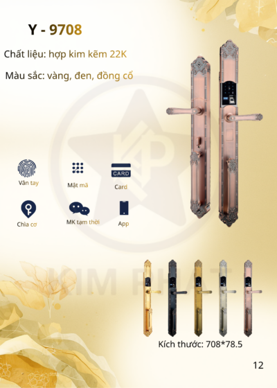 Khóa cửa cổ điển - Mã: Y-9708