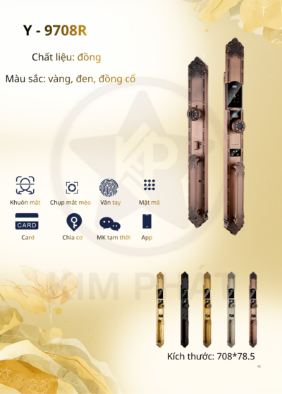 Khóa cửa cổ điển - Mã: Y-9708R