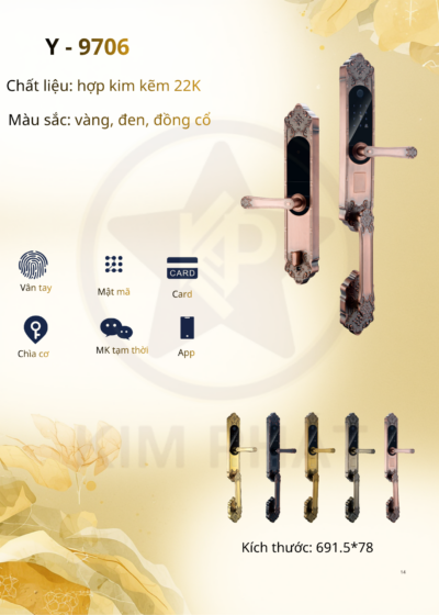 Khóa cửa cổ điển - Mã: Y- 9706
