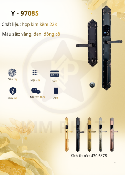 Khóa cửa cổ điển - Mã: Y- 9708S