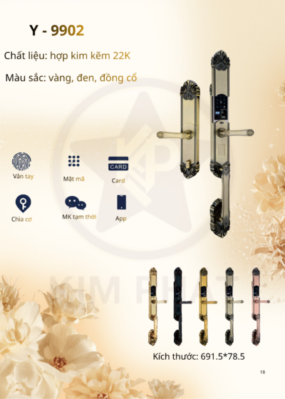Khóa cửa cổ điển - Mã: Y - 9902