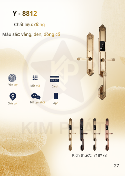 Khóa cửa cổ điển - Mã: Y-8812