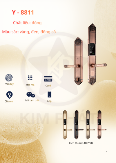 Khóa cửa cổ điển - Mã: Y-8811