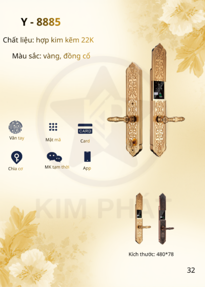 Khóa cửa cổ điển - Mã: Y-8885