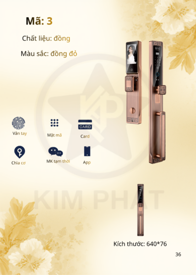 Khóa cửa cổ điển - Mã: 3
