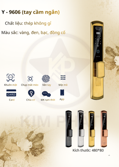Khóa cửa cổ điển - Mã: Y-9606 (tay cầm ngắn)
