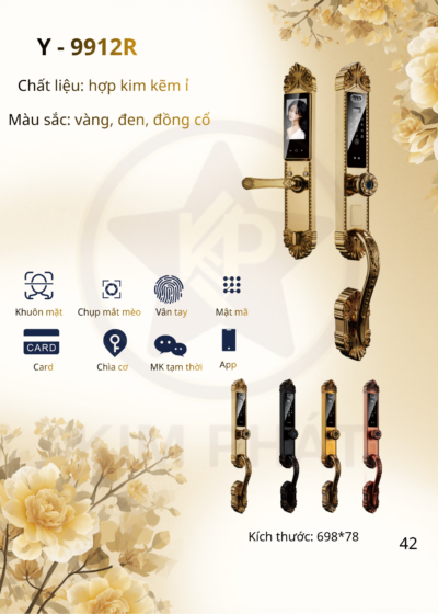 Khóa cửa cổ điển - Mã: Y-9912R