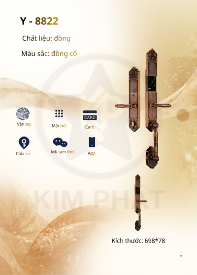 Khóa cửa cổ điển - Mã: Y-8822