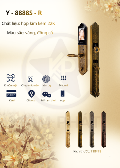 Khóa cửa cổ điển - Mã: Y-8888R