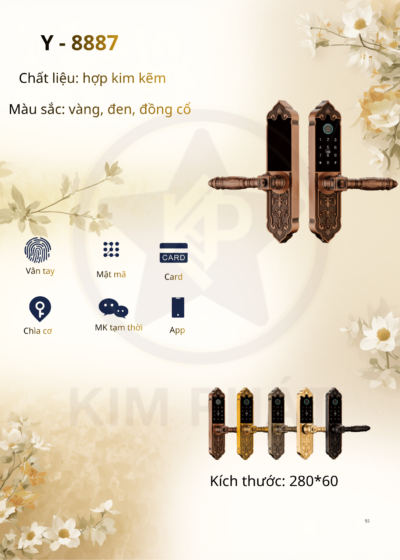 Khóa cửa cổ điển - Mã: Y-8887