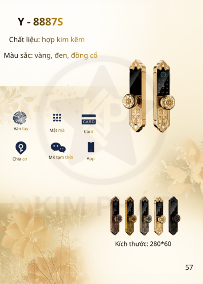 Khóa cửa cổ điển - Mã: Y-8887S