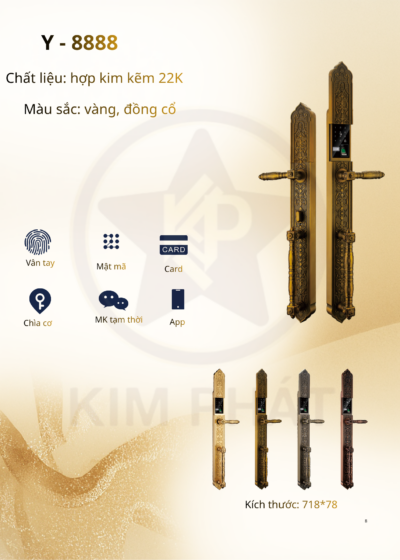 Khóa cửa cổ điển - Mã: Y-8888