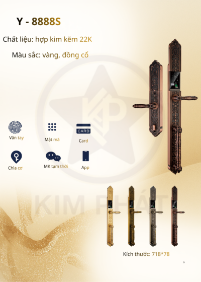 Khóa cửa cổ điển - Mã: Y-8888S