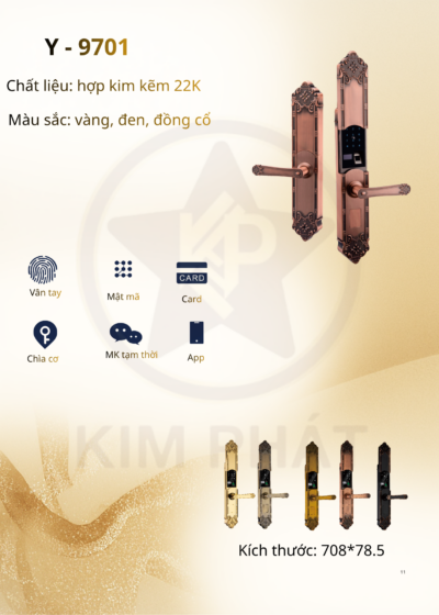 Khóa cửa cổ điển - Mã: Y-9701